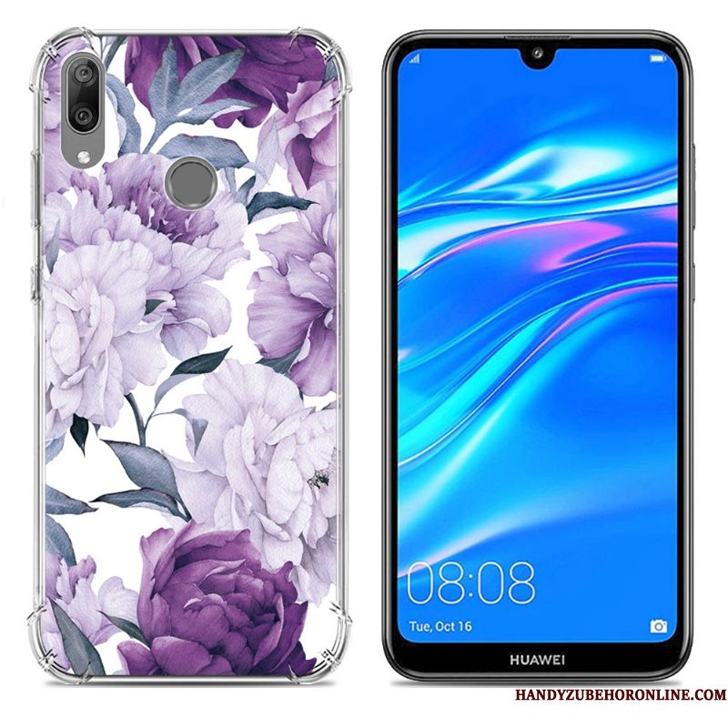 Hoesje Huawei Y7 2019 Zacht Blauw Trend, Hoes Huawei Y7 2019 Scheppend Gasbag Anti-fall