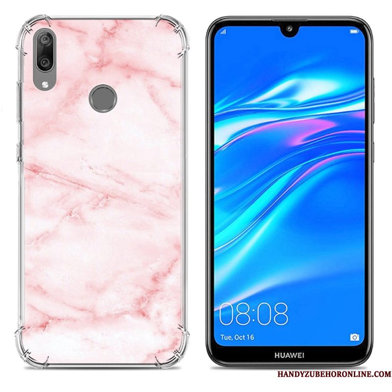 Hoesje Huawei Y7 2019 Zacht Blauw Trend, Hoes Huawei Y7 2019 Scheppend Gasbag Anti-fall