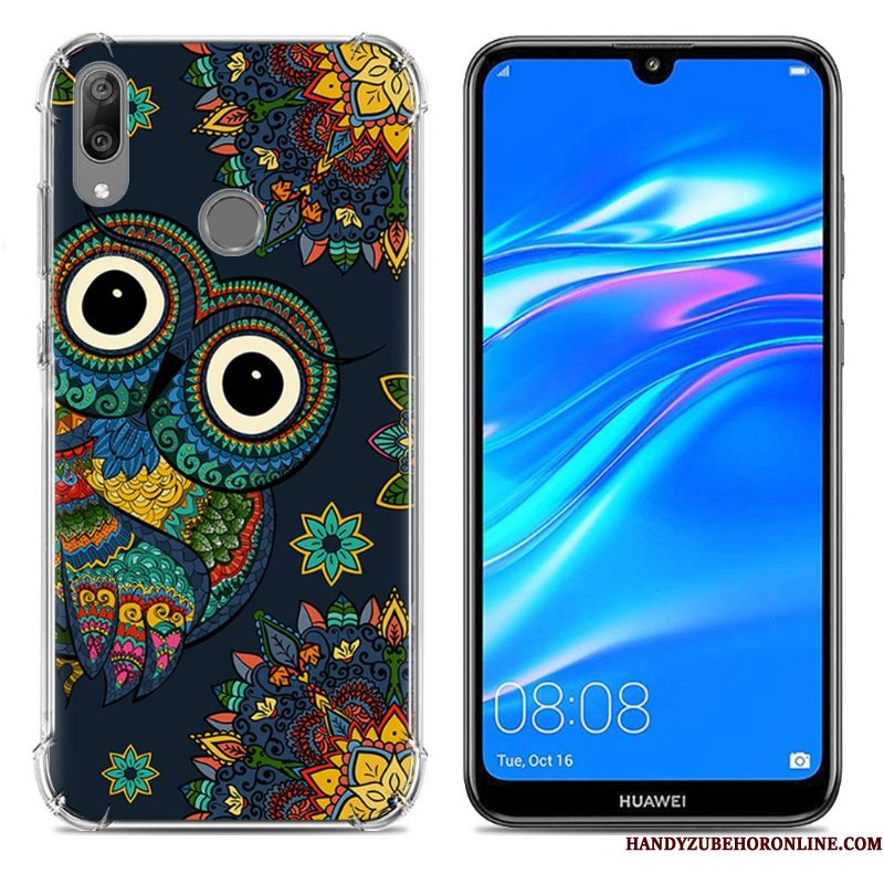 Hoesje Huawei Y7 2019 Zacht Blauw Trend, Hoes Huawei Y7 2019 Scheppend Gasbag Anti-fall