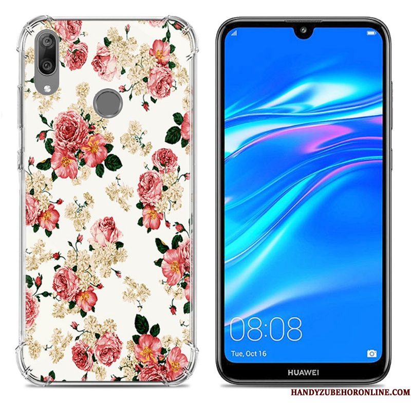 Hoesje Huawei Y7 2019 Zacht Blauw Trend, Hoes Huawei Y7 2019 Scheppend Gasbag Anti-fall