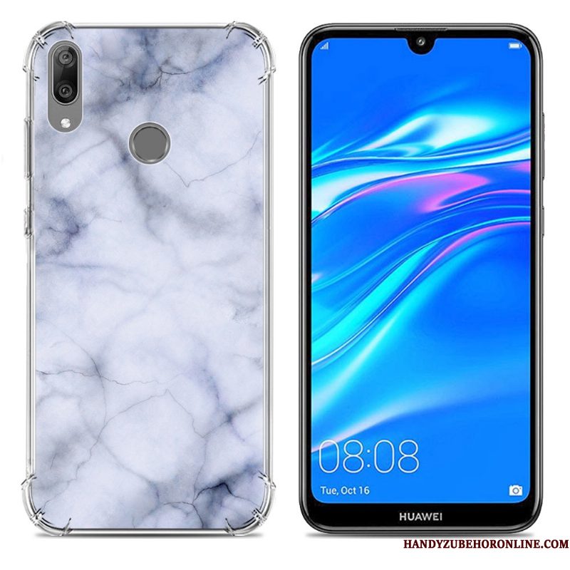 Hoesje Huawei Y7 2019 Zacht Blauw Trend, Hoes Huawei Y7 2019 Scheppend Gasbag Anti-fall