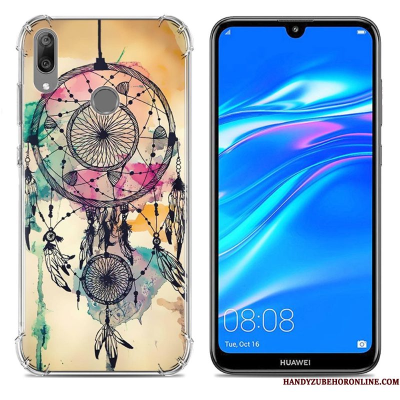 Hoesje Huawei Y7 2019 Zacht Blauw Trend, Hoes Huawei Y7 2019 Scheppend Gasbag Anti-fall