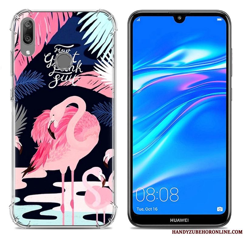 Hoesje Huawei Y7 2019 Zacht Blauw Trend, Hoes Huawei Y7 2019 Scheppend Gasbag Anti-fall