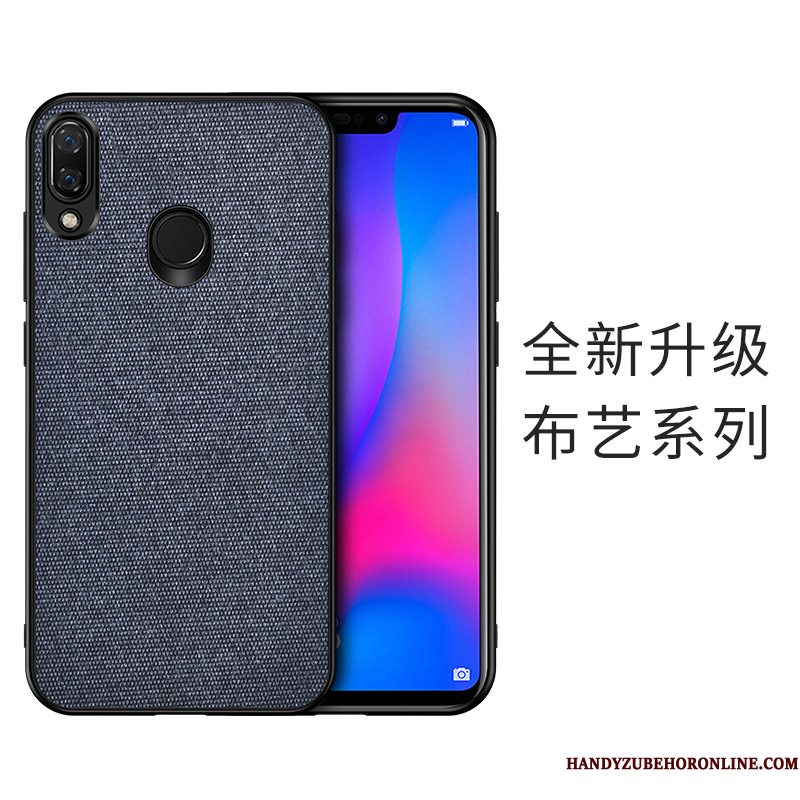 Hoesje Huawei Y7 2019 Zacht Grijs Patroon, Hoes Huawei Y7 2019 Bescherming Hard Doek