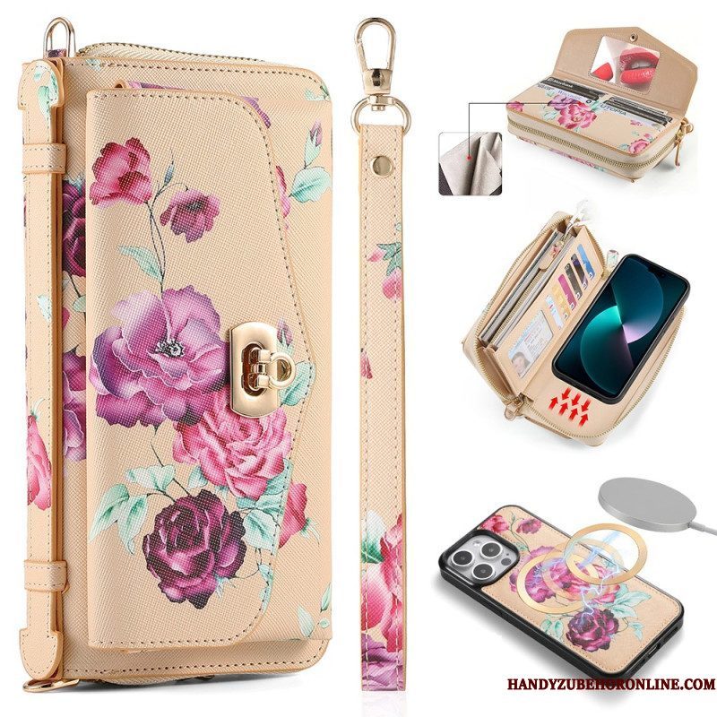 Hoesje Leren Hoesje voor iPhone 15 Pro Max Compleet Accessoire Met Afneembare Schaal