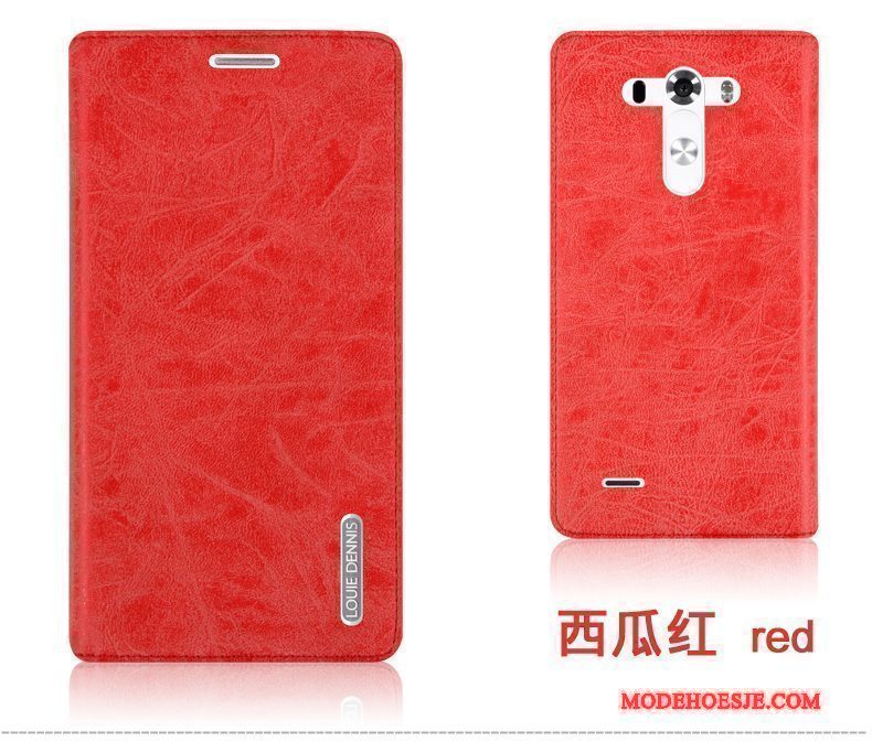 Hoesje Lg G3 Bescherming Duurzaam Rood, Hoes Lg G3 Leer Telefoon