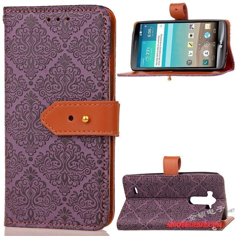 Hoesje Lg G3 Leer Telefoon Roze, Hoes Lg G3 Folio