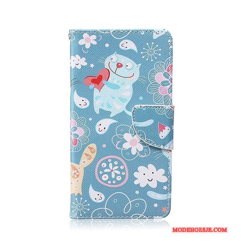 Hoesje Lg G4 Leer Blauwtelefoon, Hoes Lg G4 Folio