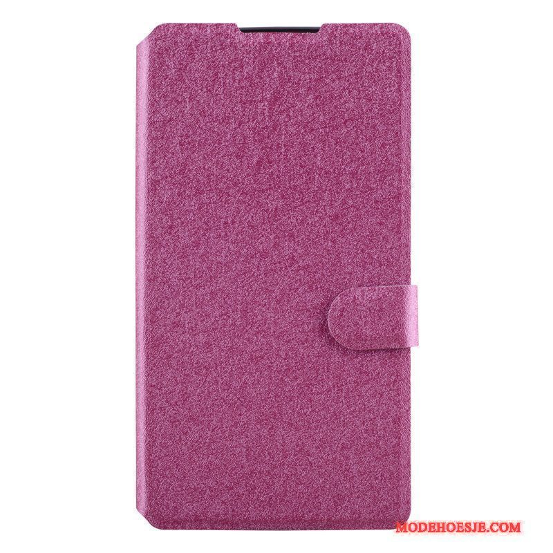 Hoesje Lg G4 Leer Purper Diepe Kleur, Hoes Lg G4 Folio Telefoon