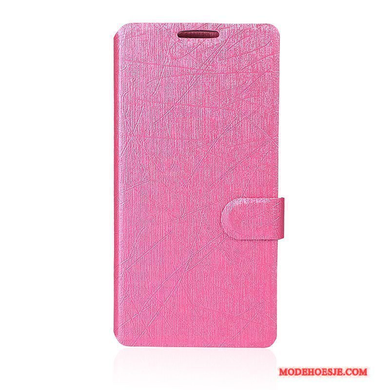 Hoesje Lg G4 Leer Purper Diepe Kleur, Hoes Lg G4 Folio Telefoon