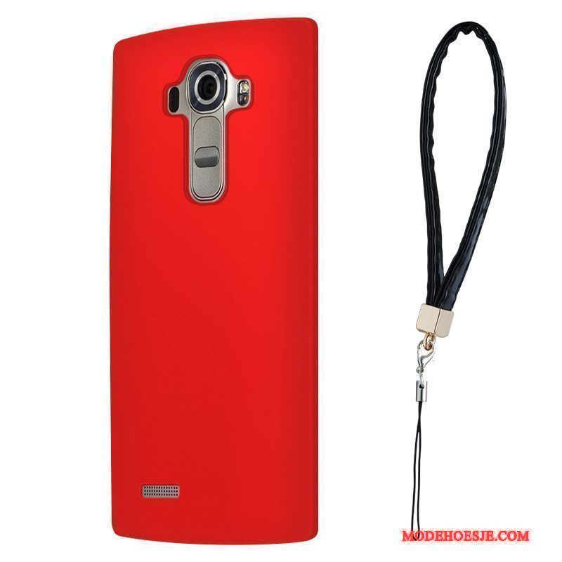 Hoesje Lg G4 Siliconen Eenvoudige Rood, Hoes Lg G4 Zacht Telefoon