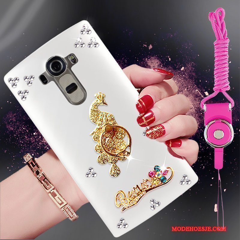 Hoesje Lg G4 Strass Wit Trend, Hoes Lg G4 Bescherming Hangertelefoon