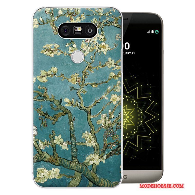 Hoesje Lg G5 Geschilderd Hard Purper, Hoes Lg G5 Spotprent Anti-falltelefoon