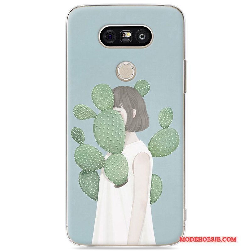 Hoesje Lg G5 Geschilderd Telefoon Hard, Hoes Lg G5 Bescherming Lichtblauw Kunst