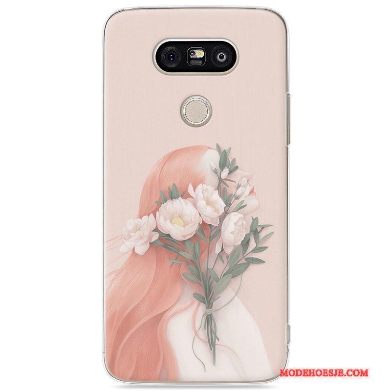 Hoesje Lg G5 Geschilderd Telefoon Hard, Hoes Lg G5 Bescherming Lichtblauw Kunst