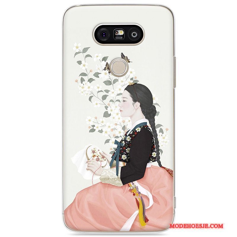 Hoesje Lg G5 Geschilderd Telefoon Hard, Hoes Lg G5 Bescherming Lichtblauw Kunst