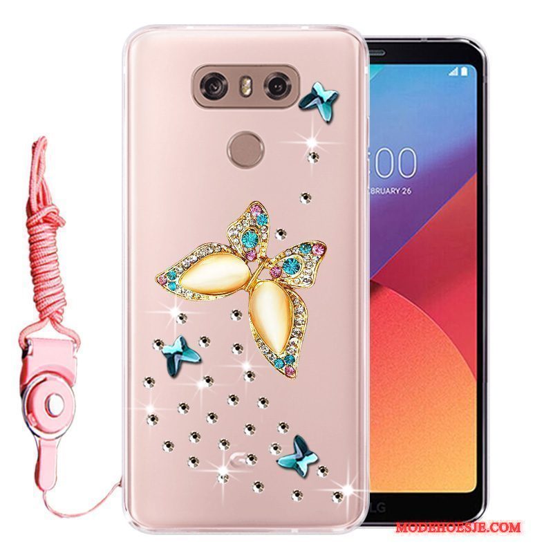 Hoesje Lg G6 Siliconen Rozetelefoon, Hoes Lg G6 Strass Anti-fall