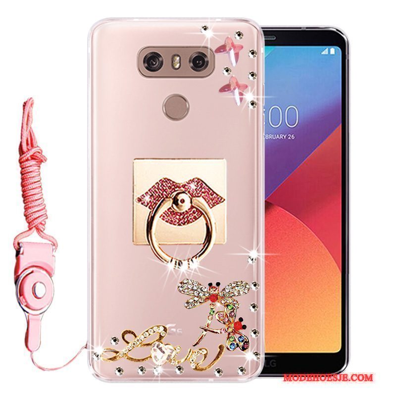 Hoesje Lg G6 Siliconen Rozetelefoon, Hoes Lg G6 Strass Anti-fall