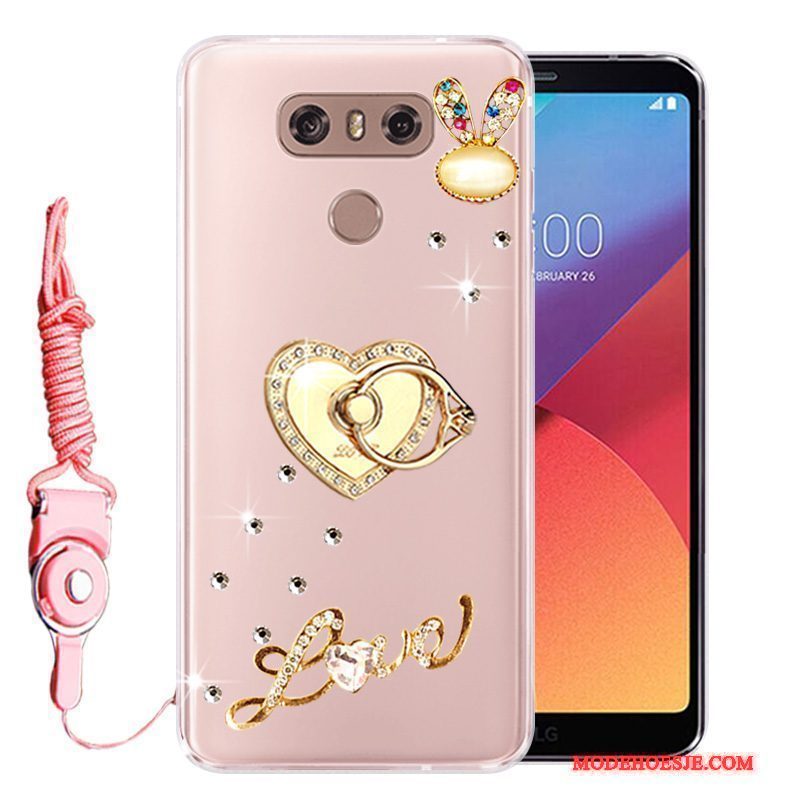 Hoesje Lg G6 Siliconen Rozetelefoon, Hoes Lg G6 Strass Anti-fall