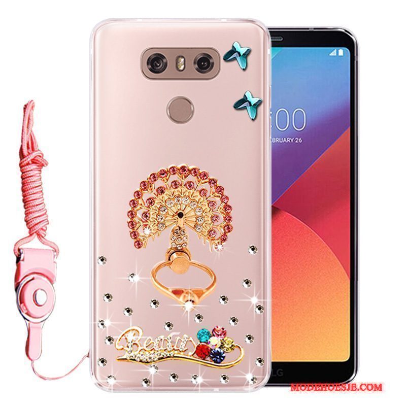 Hoesje Lg G6 Siliconen Rozetelefoon, Hoes Lg G6 Strass Anti-fall