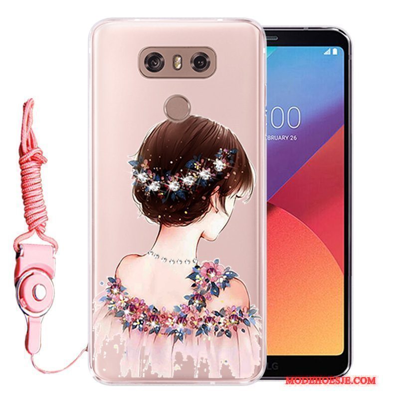 Hoesje Lg G6 Siliconen Rozetelefoon, Hoes Lg G6 Strass Anti-fall