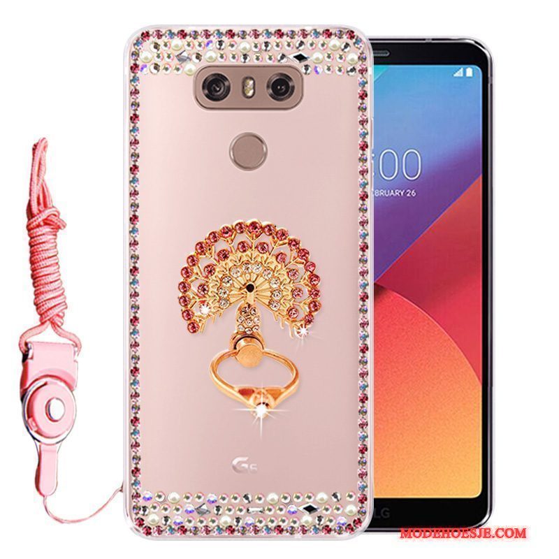 Hoesje Lg G6 Siliconen Rozetelefoon, Hoes Lg G6 Strass Anti-fall