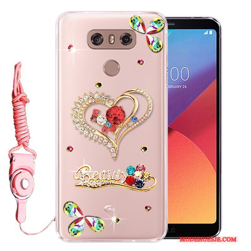 Hoesje Lg G6 Siliconen Rozetelefoon, Hoes Lg G6 Strass Anti-fall