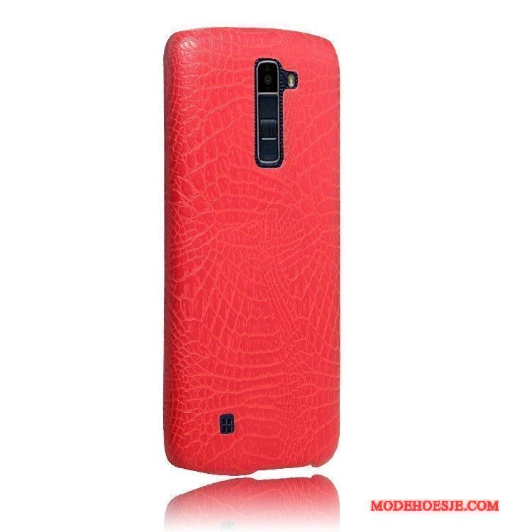 Hoesje Lg K10 Leer Rozetelefoon, Hoes Lg K10 Bescherming Achterklep Krokodil