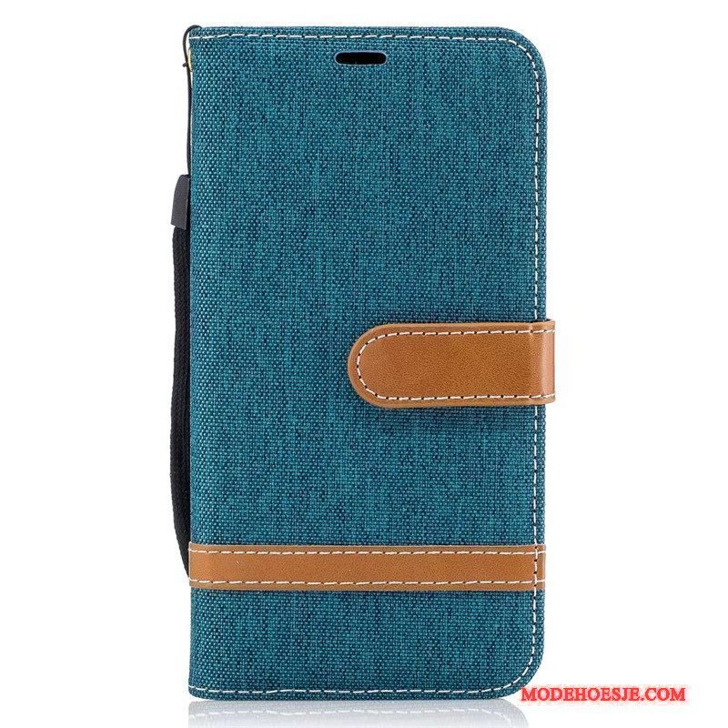 Hoesje Lg K10 Portemonnee Purper Nieuw, Hoes Lg K10 Bescherming Trend Denim