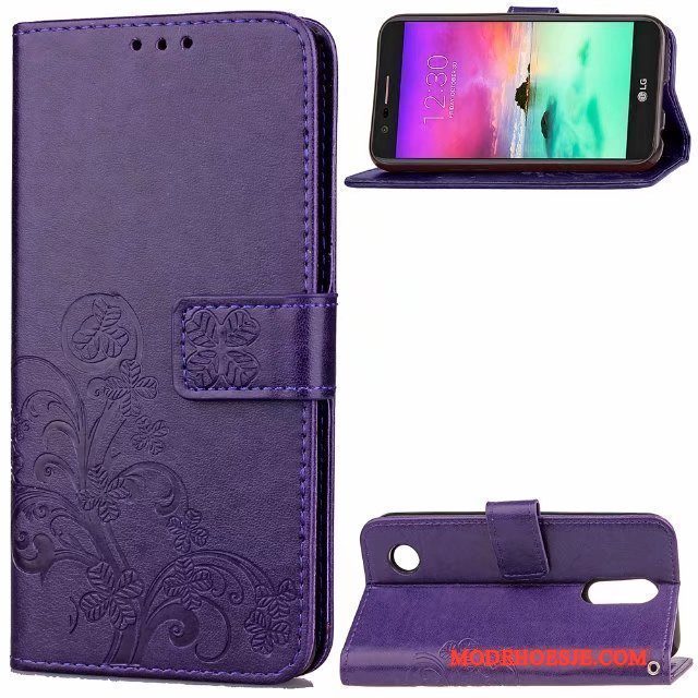 Hoesje Lg K4 2017 Bescherming Blauwtelefoon, Hoes Lg K4 2017 Folio Anti-fall Eenvoudige