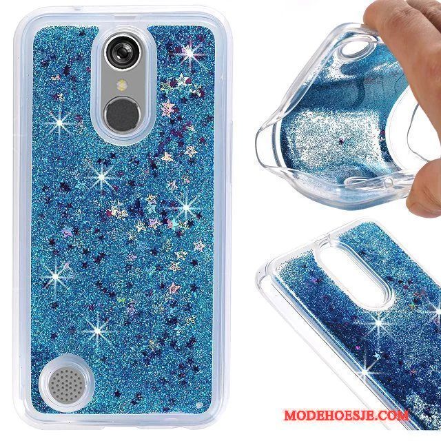 Hoesje Lg K4 2017 Zacht Drijfzand Blauw, Hoes Lg K4 2017 Zakken Anti-fall Vloeistof