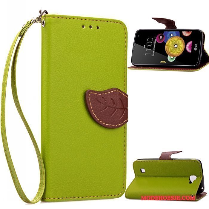 Hoesje Lg K4 Bescherming Rood Anti-fall, Hoes Lg K4 Leer Hanger Klittenband