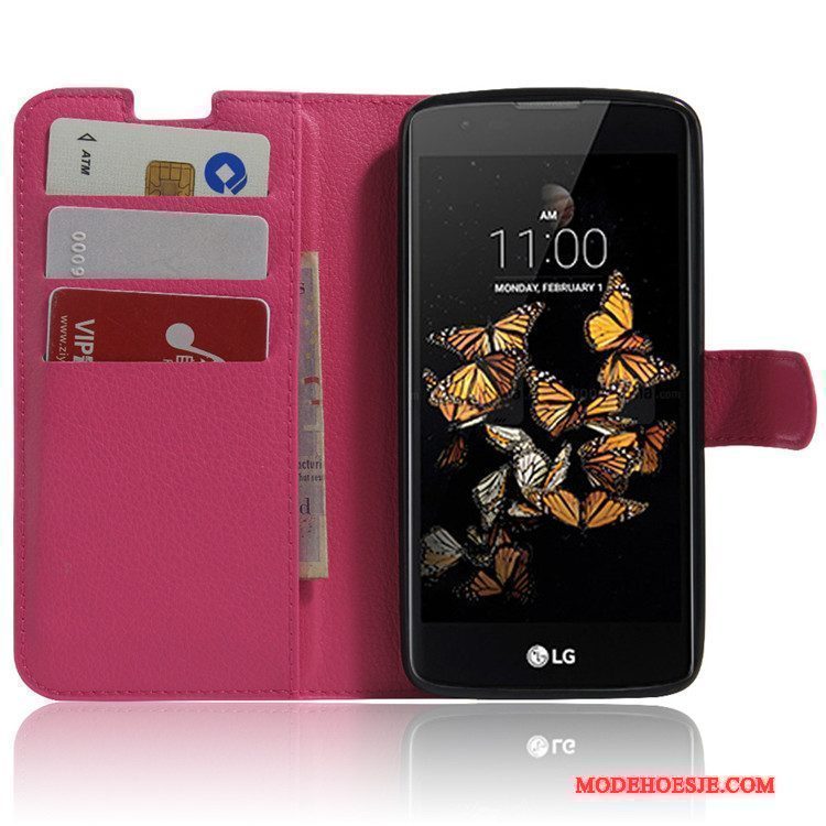 Hoesje Lg K8 Bescherming Kaarttelefoon, Hoes Lg K8 Portemonnee Wit