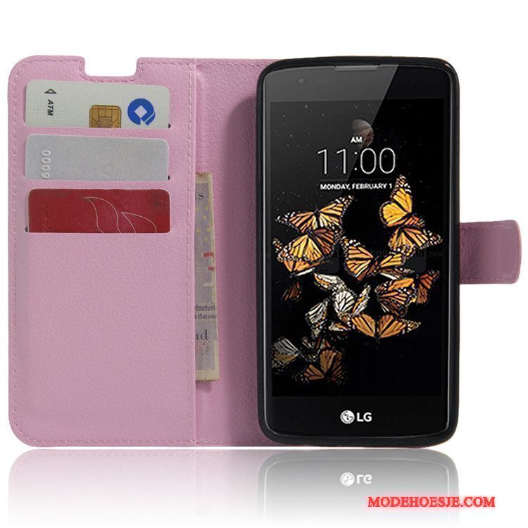 Hoesje Lg K8 Bescherming Kaarttelefoon, Hoes Lg K8 Portemonnee Wit