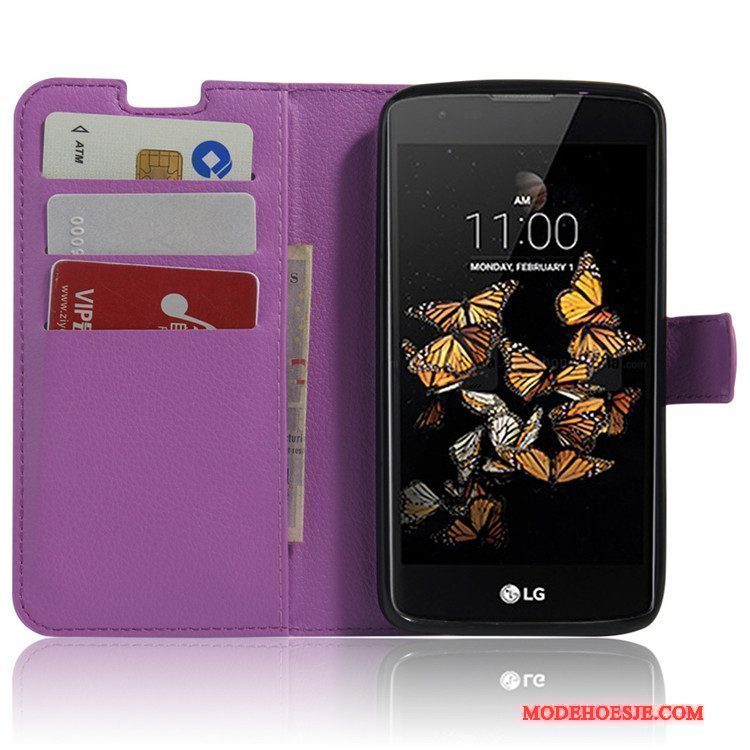 Hoesje Lg K8 Bescherming Kaarttelefoon, Hoes Lg K8 Portemonnee Wit