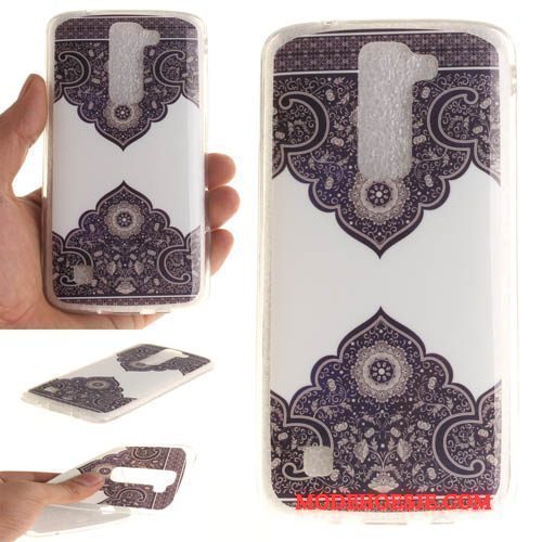 Hoesje Lg K8 Siliconen Anti-fall Purper, Hoes Lg K8 Zacht Hanger