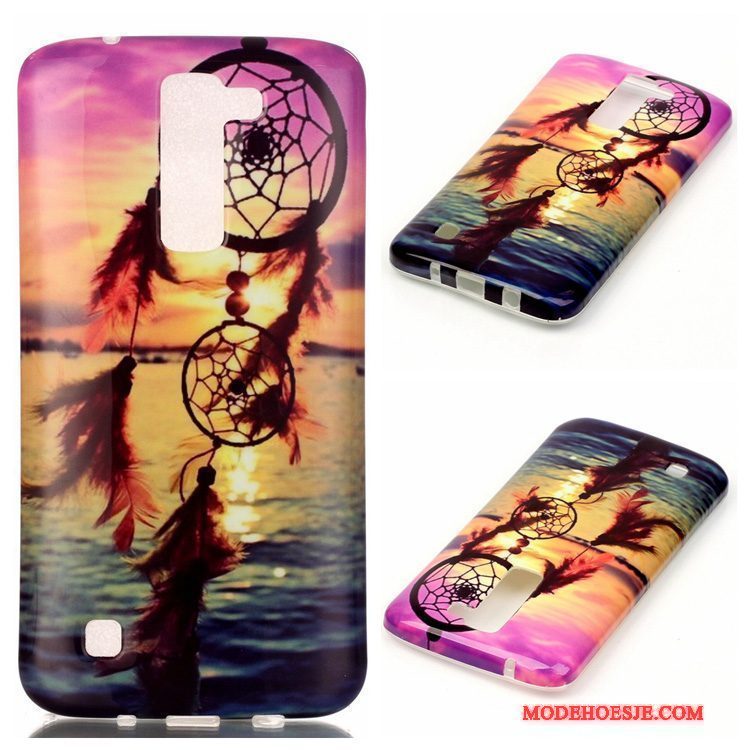 Hoesje Lg K8 Siliconen Anti-fall Purper, Hoes Lg K8 Zacht Hanger