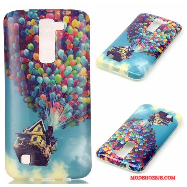 Hoesje Lg K8 Siliconen Anti-fall Purper, Hoes Lg K8 Zacht Hanger