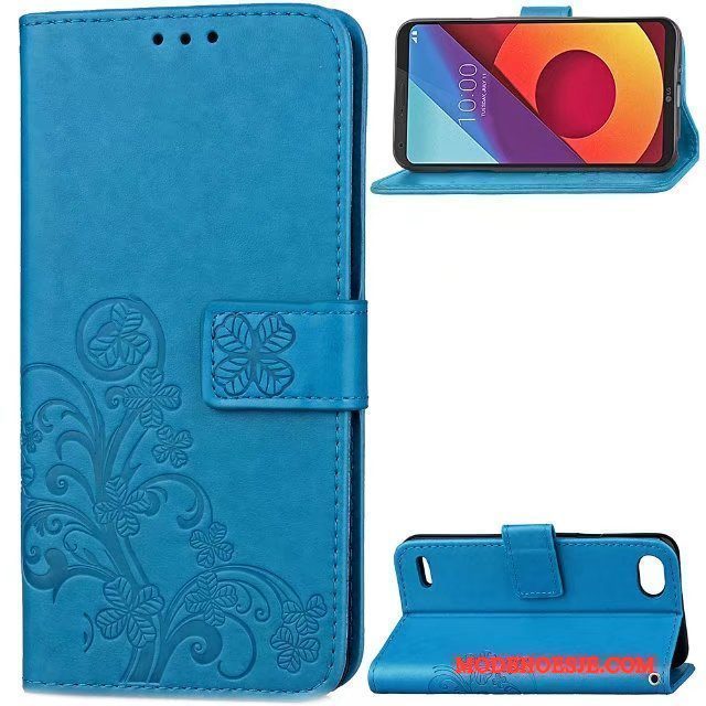 Hoesje Lg Q6 Folio Telefoon Blauw, Hoes Lg Q6 Zacht Anti-fall Hanger