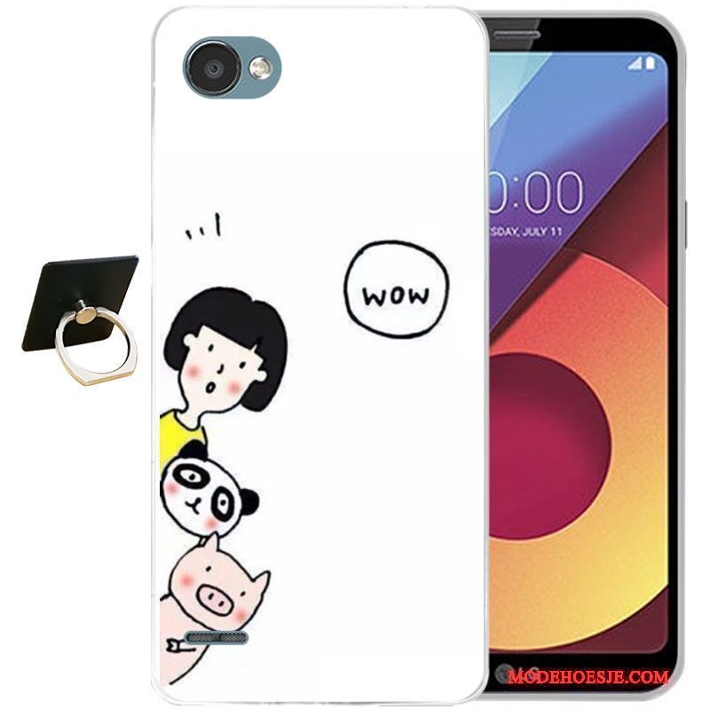 Hoesje Lg Q6 Siliconen Anti-falltelefoon, Hoes Lg Q6 Reliëf Lichtblauw