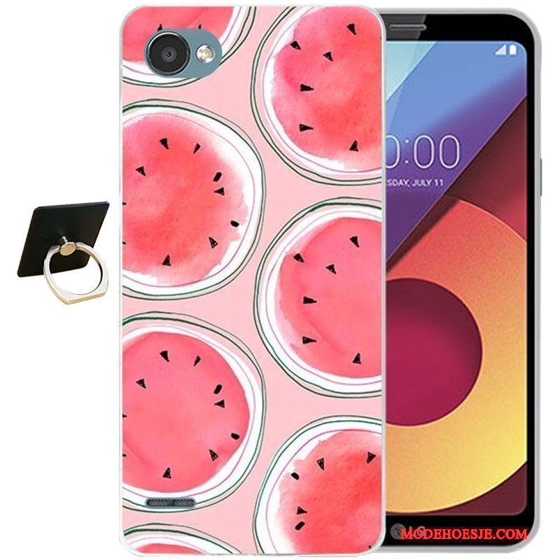 Hoesje Lg Q6 Siliconen Anti-falltelefoon, Hoes Lg Q6 Reliëf Lichtblauw