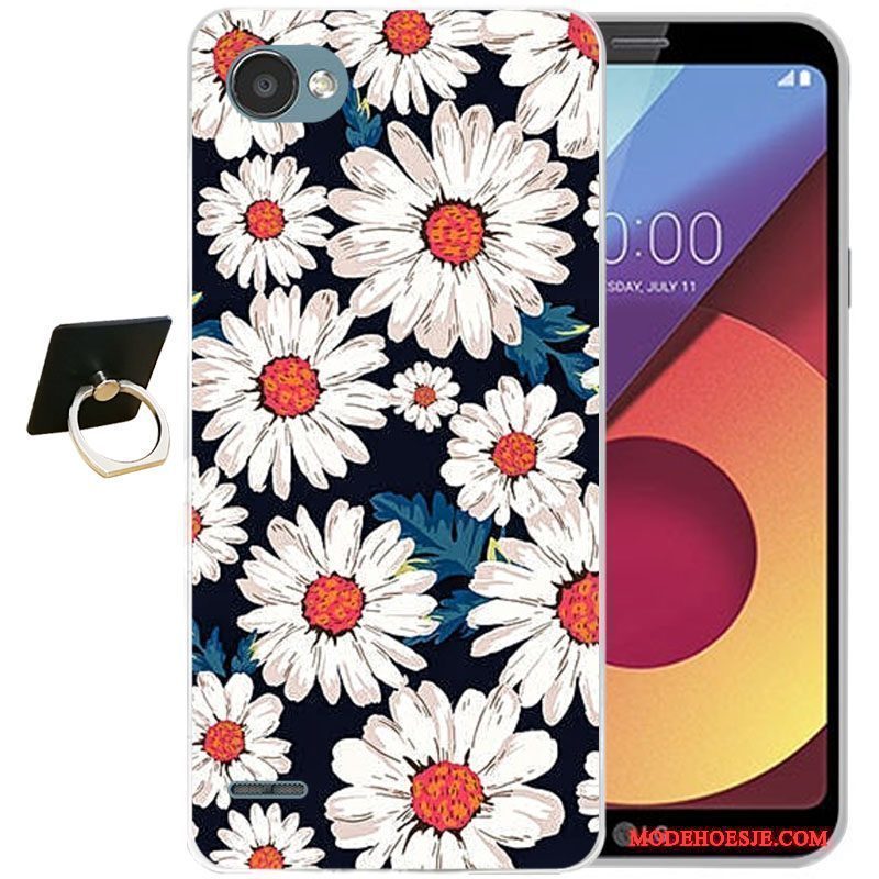 Hoesje Lg Q6 Siliconen Anti-falltelefoon, Hoes Lg Q6 Reliëf Lichtblauw