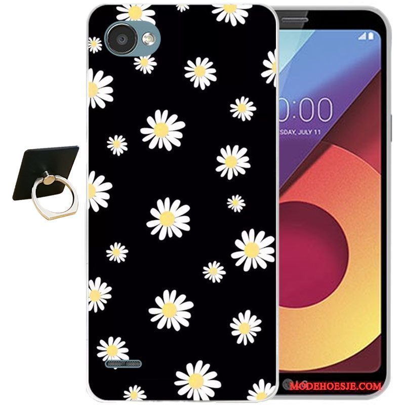 Hoesje Lg Q6 Siliconen Anti-falltelefoon, Hoes Lg Q6 Reliëf Lichtblauw