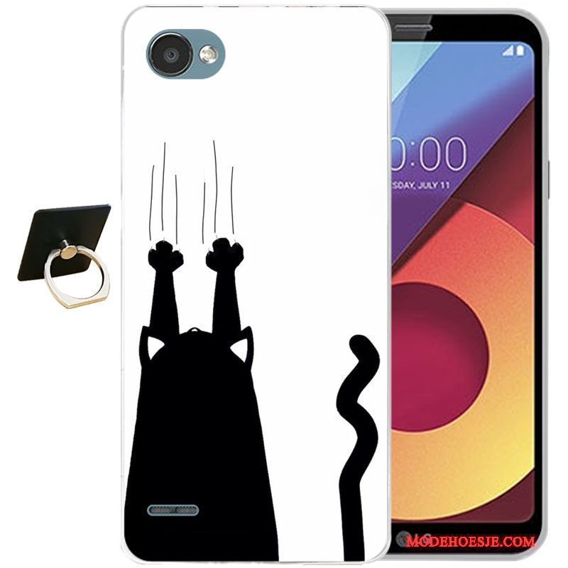 Hoesje Lg Q6 Siliconen Anti-falltelefoon, Hoes Lg Q6 Reliëf Lichtblauw