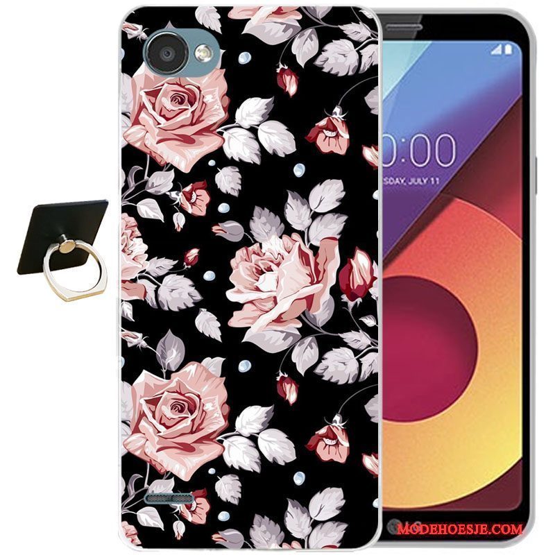 Hoesje Lg Q6 Siliconen Anti-falltelefoon, Hoes Lg Q6 Reliëf Lichtblauw