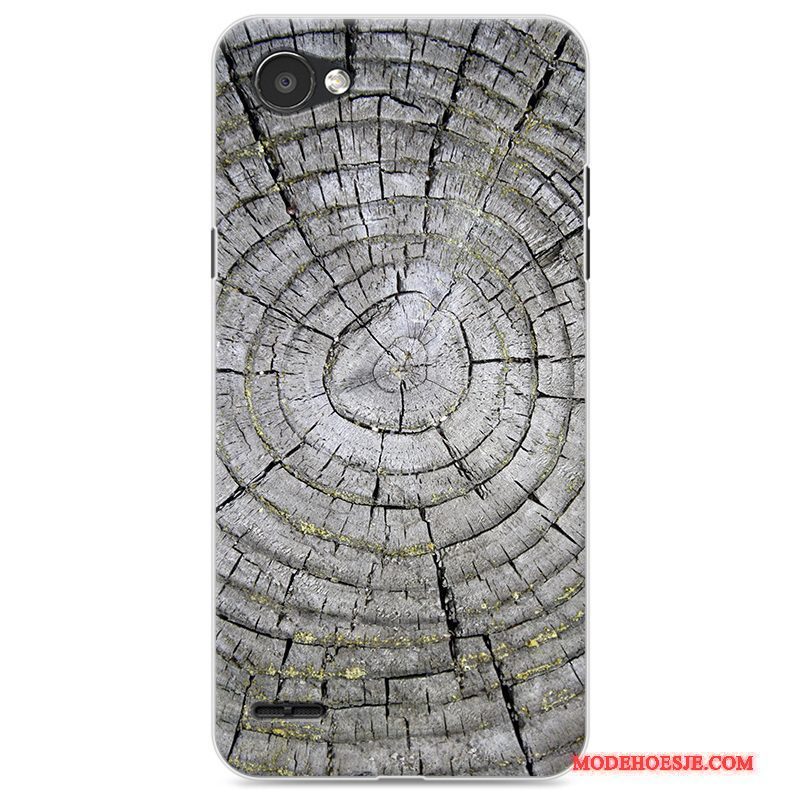 Hoesje Lg Q6 Zacht Persoonlijk Geel, Hoes Lg Q6 Zakken Trend Hout