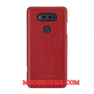 Hoesje Lg V20 Leer Antislip Groen, Hoes Lg V20 Bescherming Anti-falltelefoon