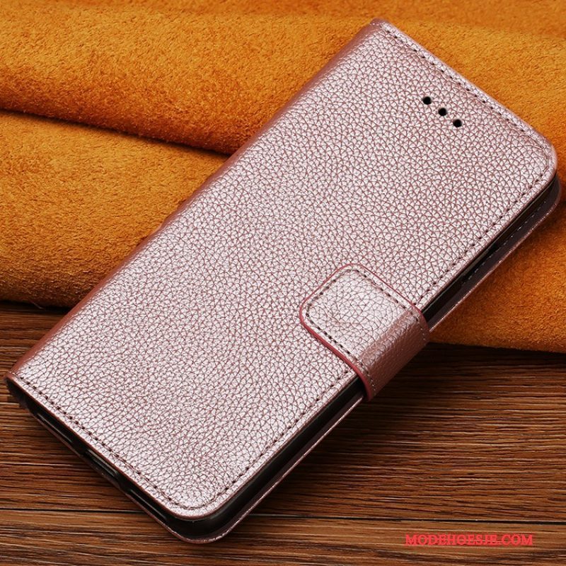 Hoesje Lg V20 Leer Trend Anti-fall, Hoes Lg V20 Folio Goud Pas