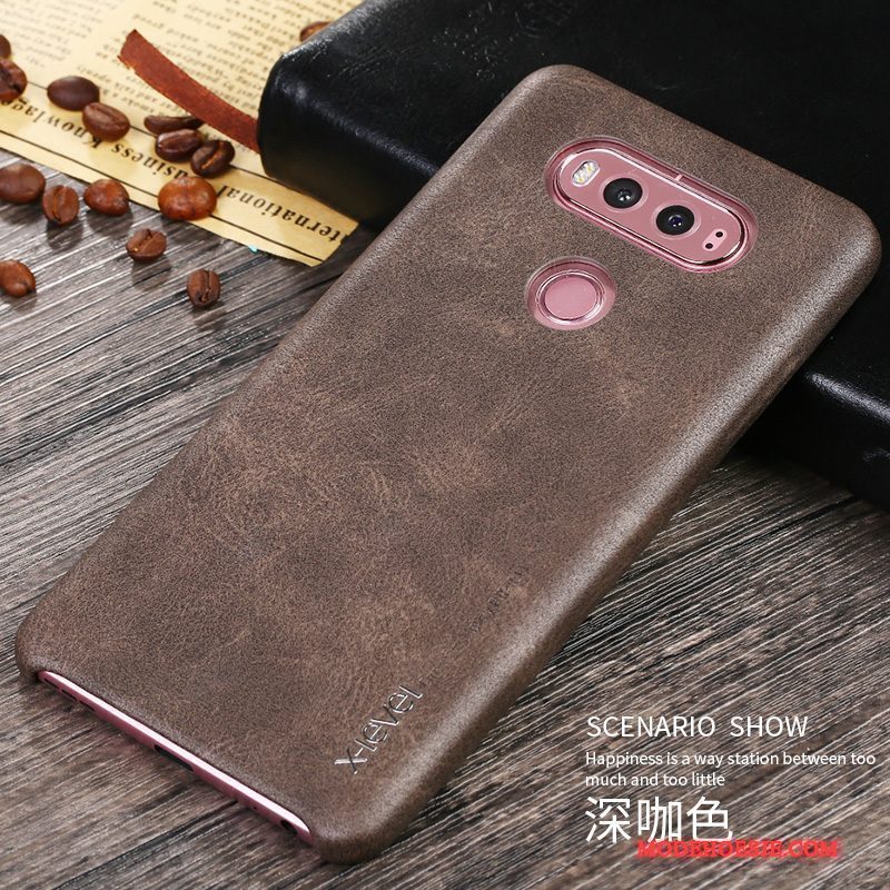 Hoesje Lg V20 Leer Trend Bedrijf, Hoes Lg V20 Vintage Dun Anti-fall