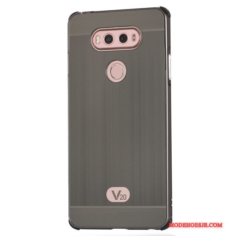 Hoesje Lg V20 Metaal Goud Trend, Hoes Lg V20 Bescherming Omlijstingtelefoon